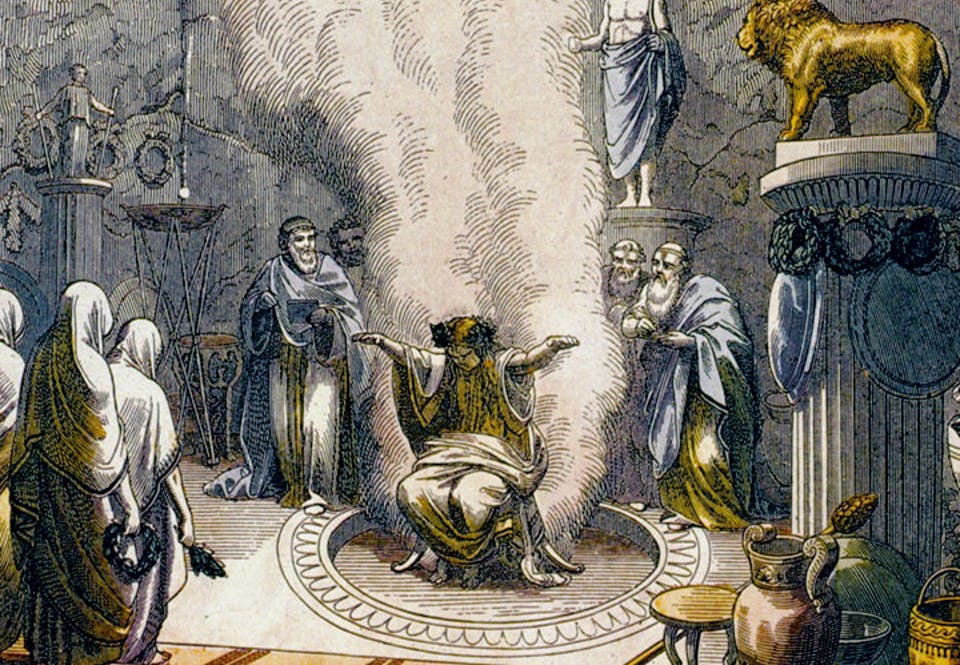 The oracle of Delphi, drawing H. Leutemann